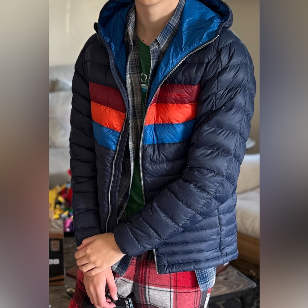 Men’s XS Cotopaxi | Fuego Down Hooded Stripe Maritime Jacket